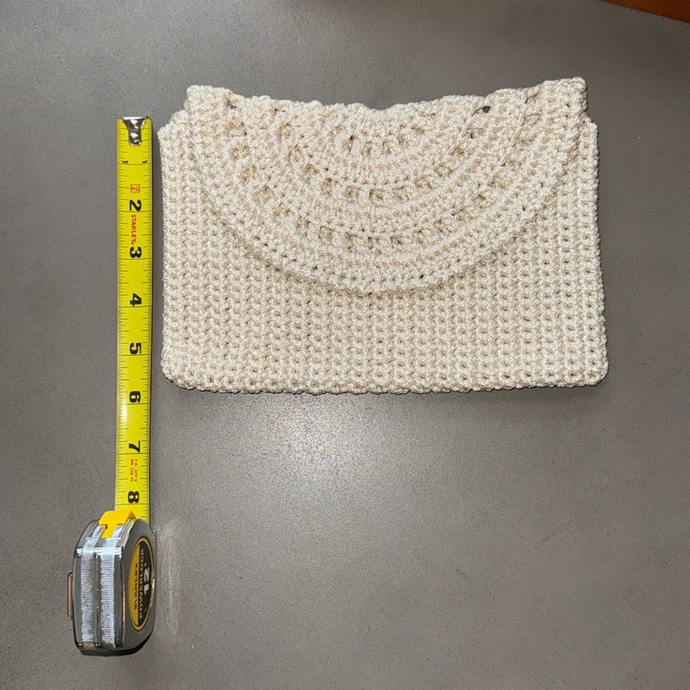 Pearl Handbag Clutch Handmade Crochet Brand New